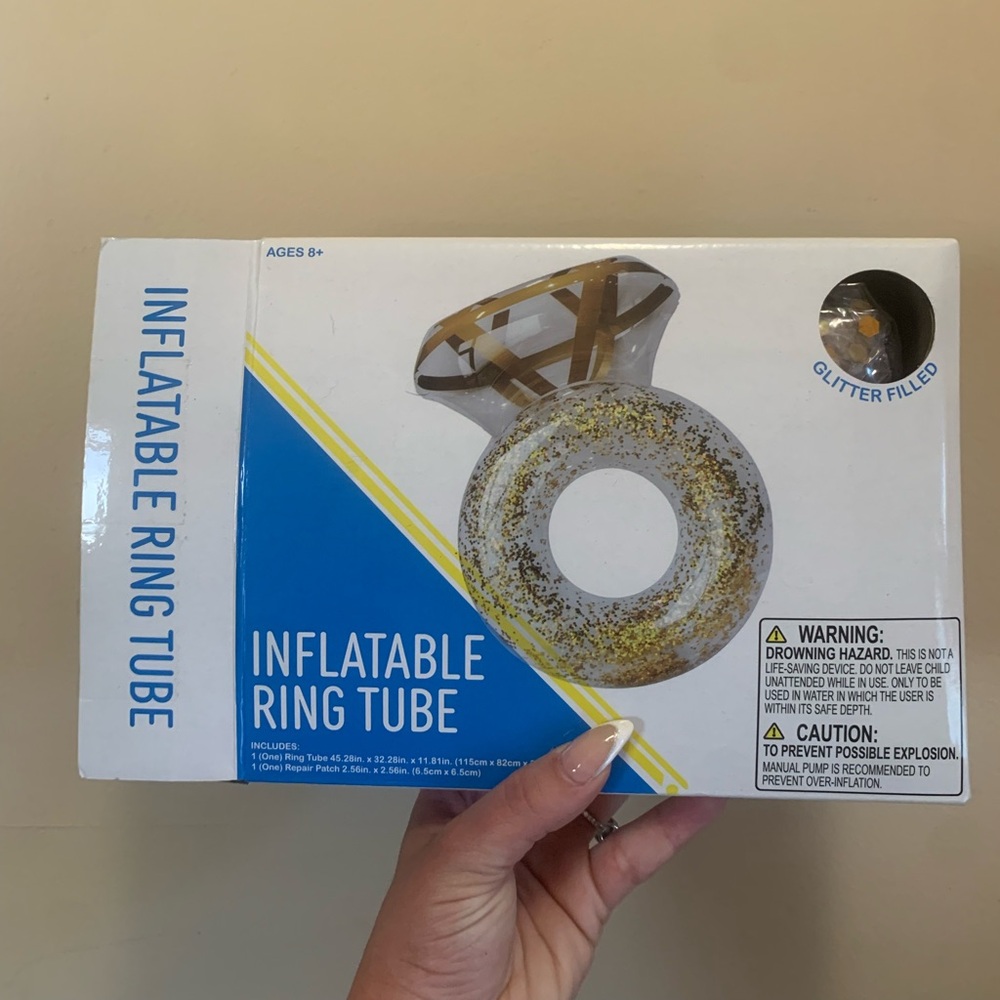 Clear Inflatable Pool Float with Gold Accents - Picture 3 of 5
